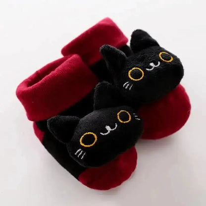 Cartoon Baby Anti-Slip Socks Shoes Newborn Infant Rattle Cute Autumn Boy Girl Floor First Walkers Booties Cotton Doll Warm Socks by Dropshipman