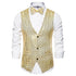 New Design Men Sequins Pattern Glitter Embellished V-neck Blazer Vest Male Evening Party Suits Plus Size hot SHOPEZRA L.L.C.