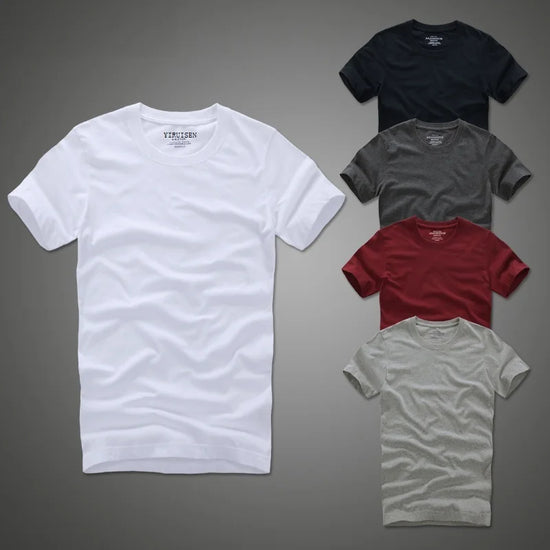 Herren-T-Shirts Neu 100 % Baumwolle Kurzarm Camiseta Bequem Atmungsaktiv Freizeit-Oberteil für Herren