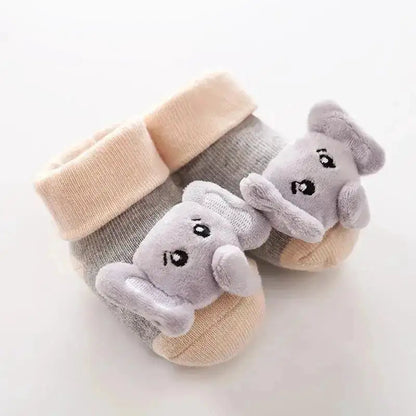 Cartoon Baby Anti-Slip Socks Shoes Newborn Infant Rattle Cute Autumn Boy Girl Floor First Walkers Booties Cotton Doll Warm Socks by Dropshipman