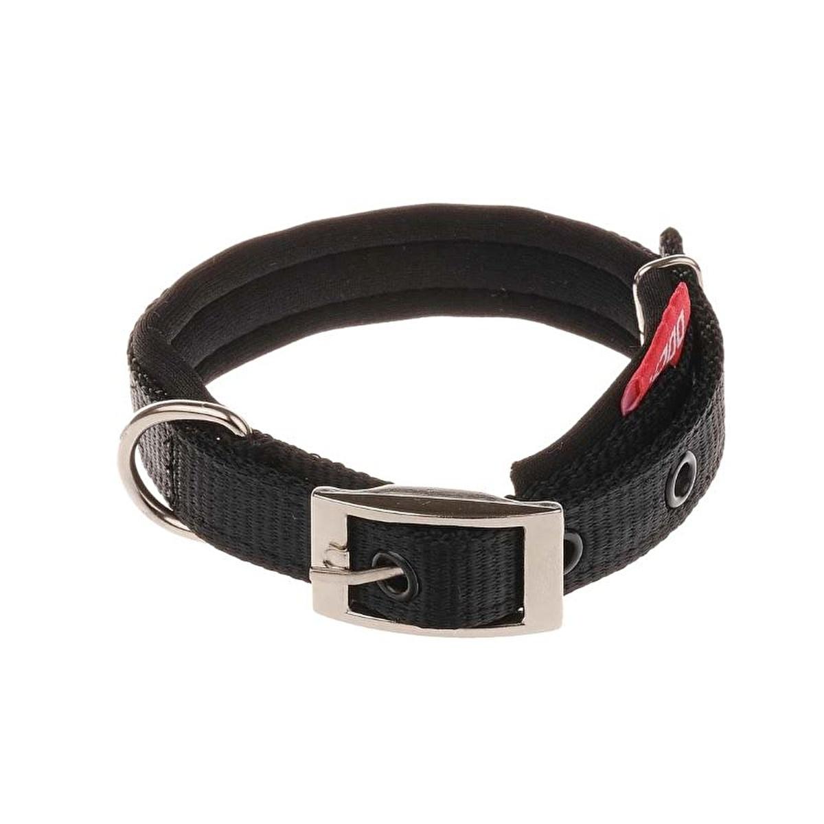 Doca Woven Soft Fabric Black Pet Collar 45 cm - Adjustable Sizing for Comfort &amp; Style