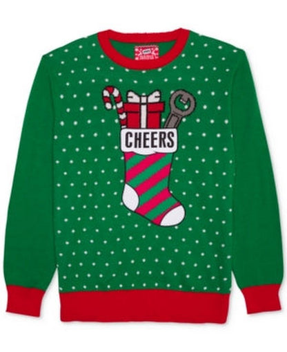 Hybrid Mens Bottle Holder Applique Pullover Sweater