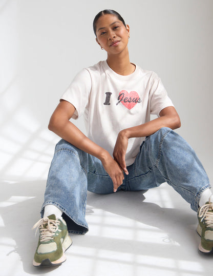 I Love Jesus Cropped Women&