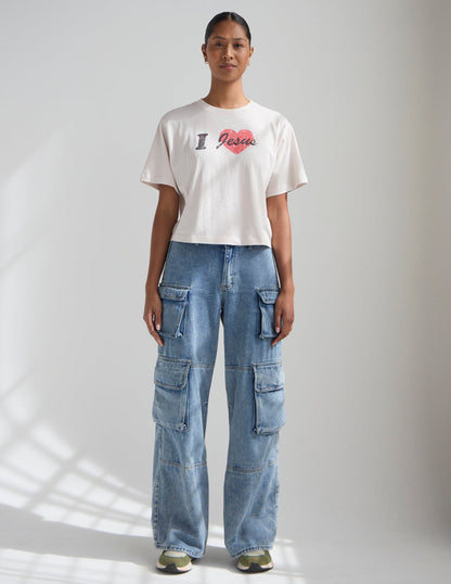 I Love Jesus Cropped Women&