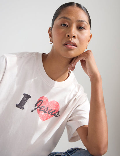 I Love Jesus Cropped Women&