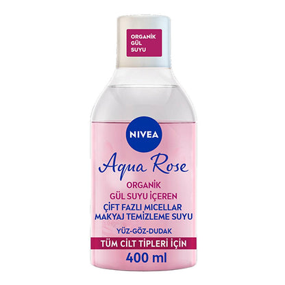 NIVEA Aqua Rose Micellar Makeup Remover - Gentle &amp; Effective Dual-Phase Formula (13.53 fl oz)