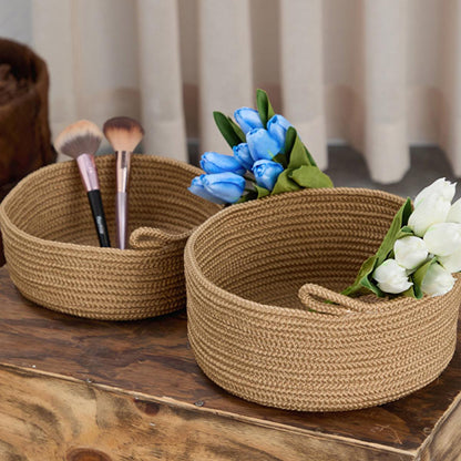 Coco Clementine 2-Piece Jute Storage Baskets Set - Eco-Friendly Home Organization Solution