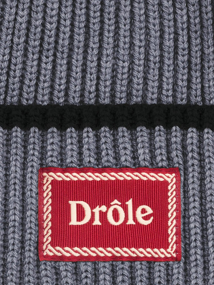 DRÔLE DE MONSIEUR Wool Beanie with Contrasting Stripe