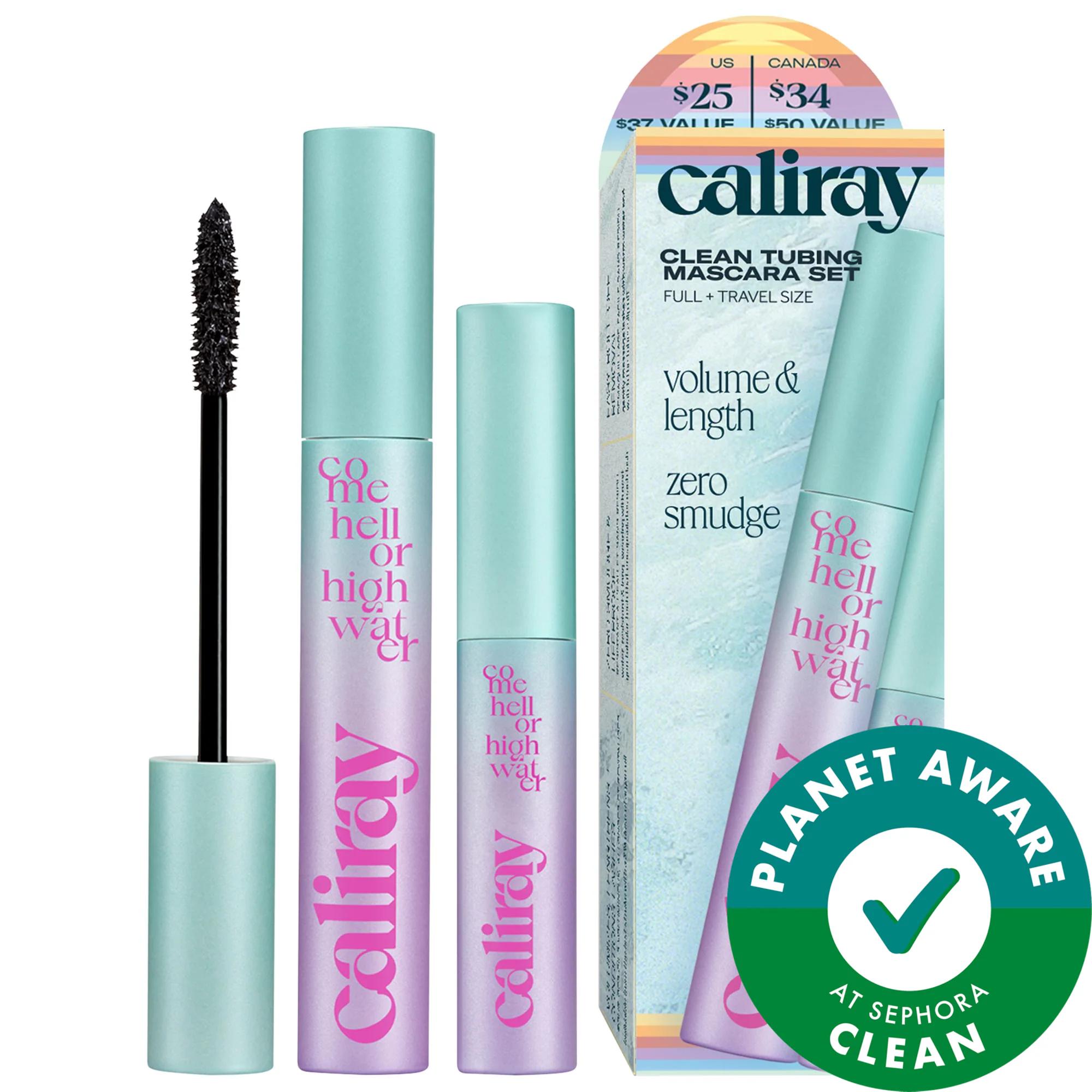 Come Hell or High Water: Smudge-Proof Tubing Mascara Set - Volumizing, Lengthening, Clean, Vegan - Full Size &amp; Mini