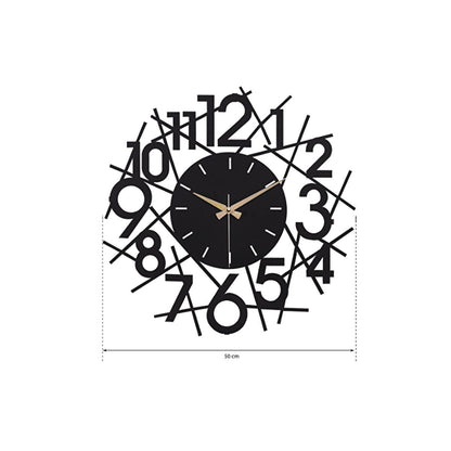 Muyika 41x41cm Modern Metal Silent Wall Clock - Large Decorative Timepiece for Home