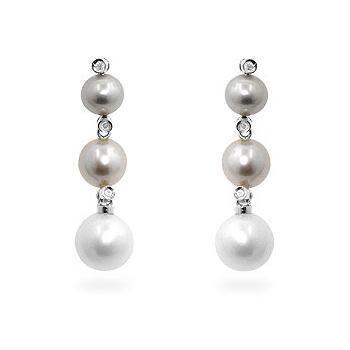 14k Bonded Gold Multicolor Pearl Drop Earrings