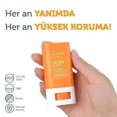 The Purest Solutions SPF50+ Sunscreen Stick: High UVA/UVB &amp; Blue Light Protection - Natural, Portable, &amp; Water Resistant for Sensitive &amp; Oily Skin