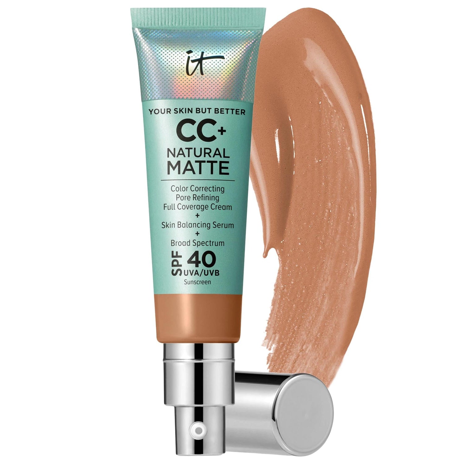 CC+ Cream Natural Matte Foundation with SPF 40 - Full-Coverage, Non-Comedogenic, Vegan Makeup