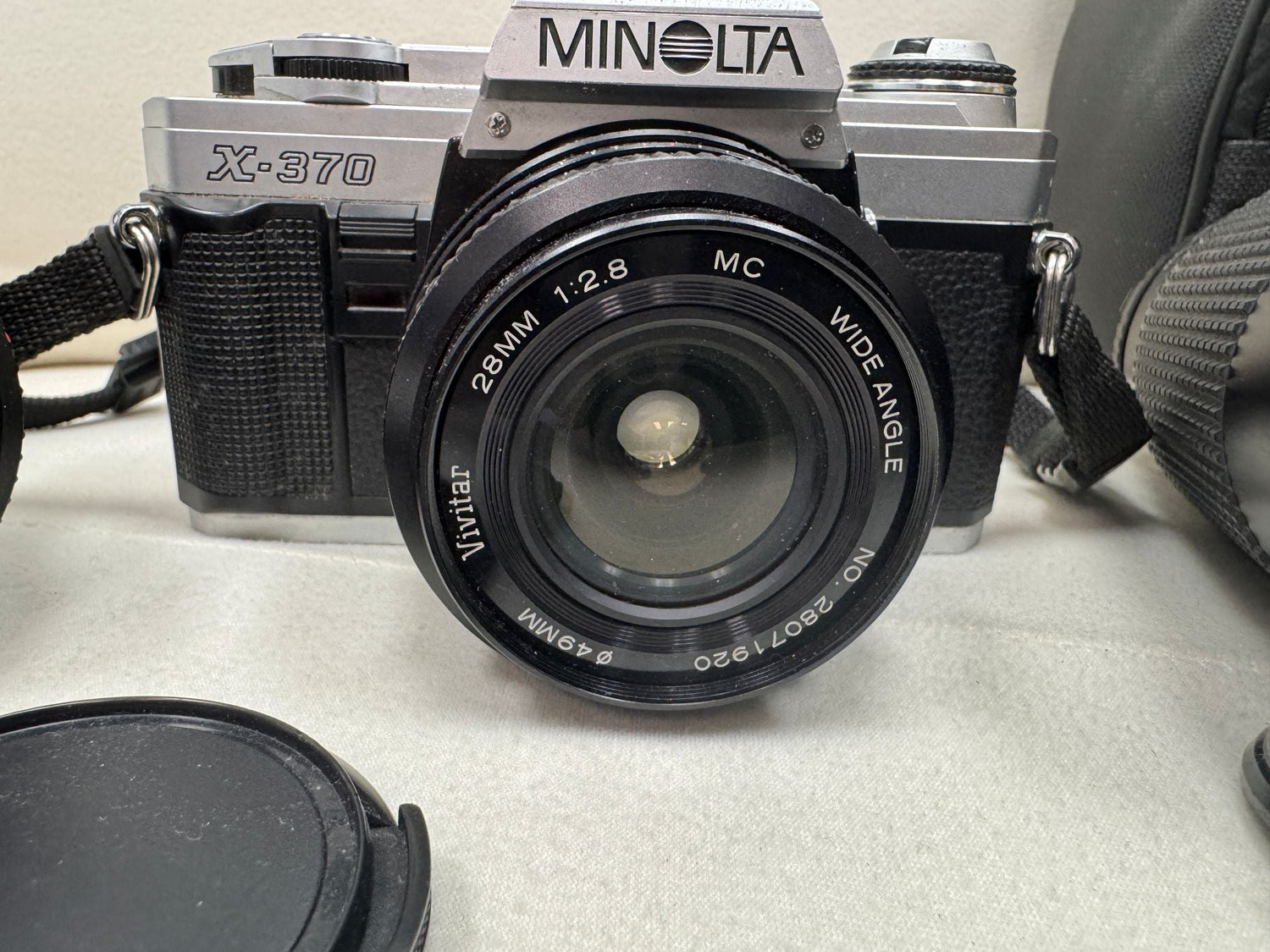 Minolta X-370 Film Camera + Lenses, Polarizer, Carry Case