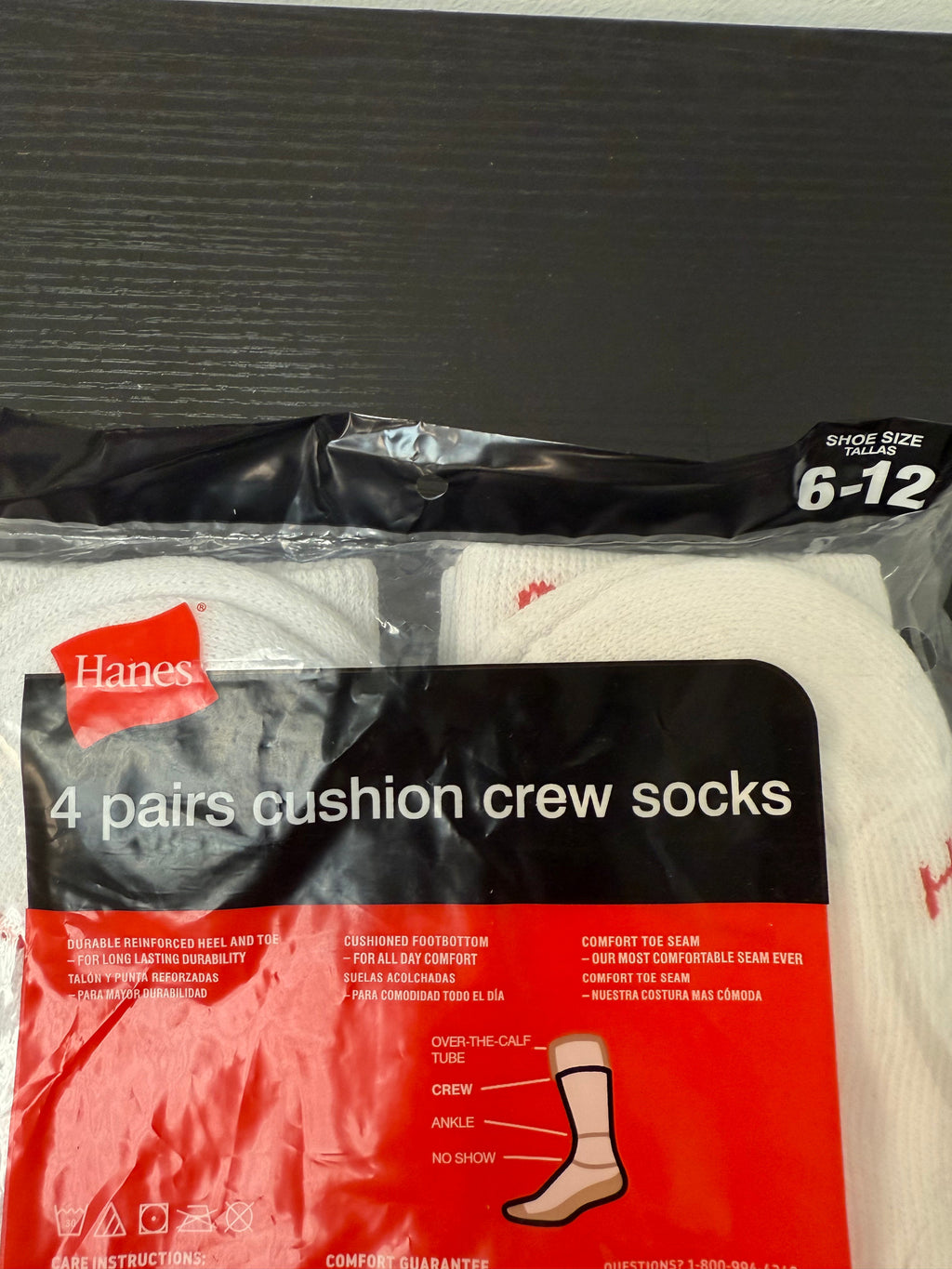 Supreme X Hanes White Crew Socks 4 Pack Authentic