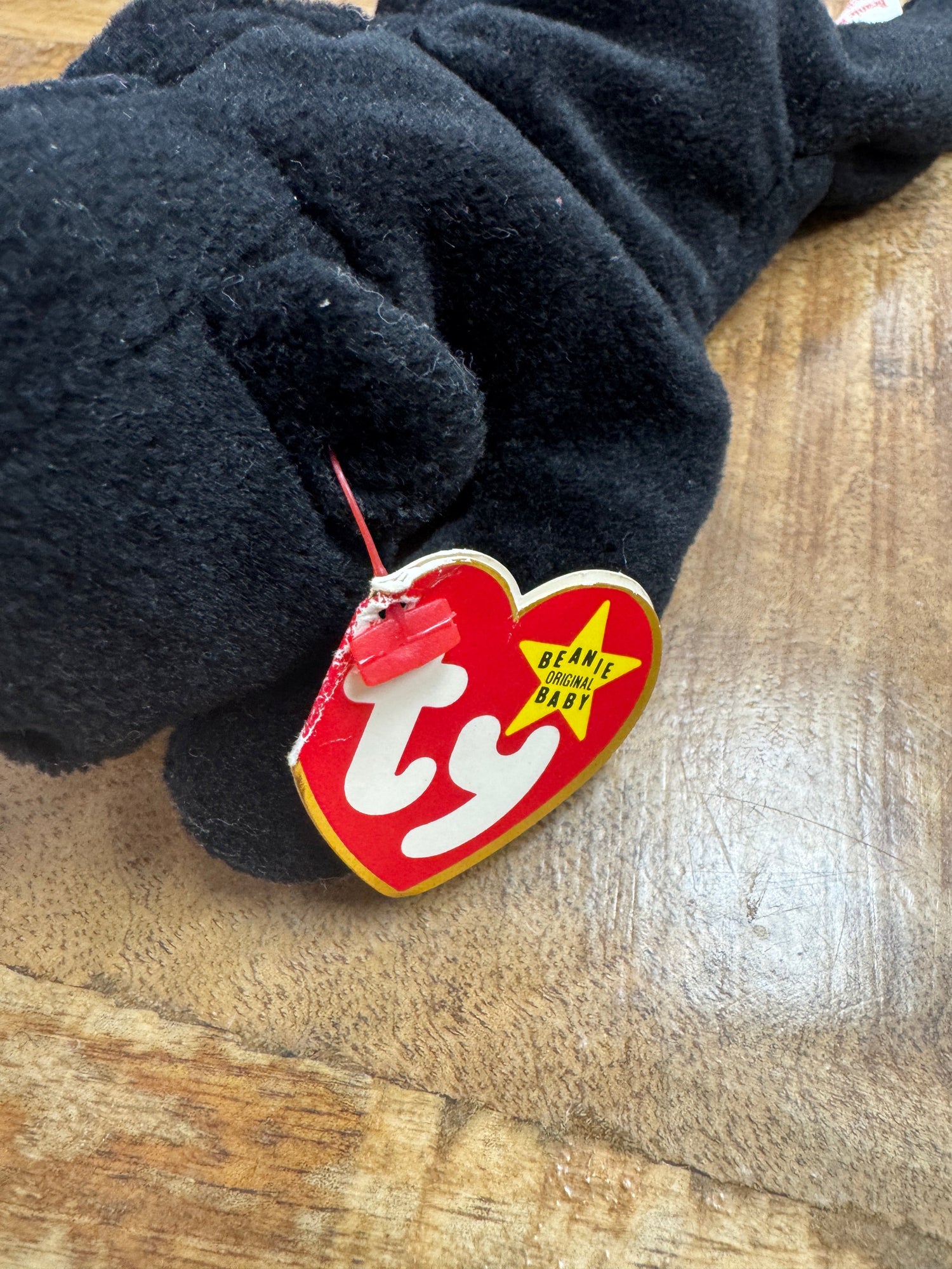 Ty Beanie Baby Blackie the Bear Ultra Rare, PVC Pellets, Major Tag Errors, Mint