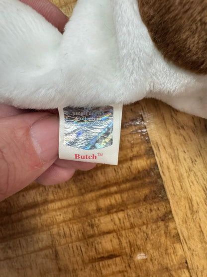 Ty Beanie Baby Retired Butch the Dog TAG ERRORS / Misspelling 1998 / 1999 RARE