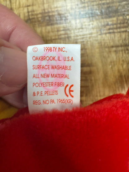 TY Beanie Baby Jabber the Parrot Bird Retired Rare Date Errors Mint 1997 w/Case