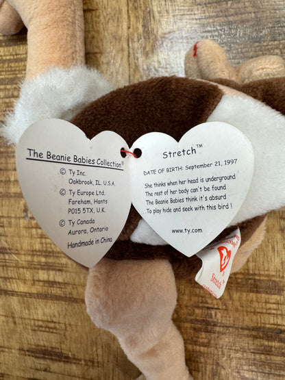 Stretch the Ostrich - TY Beanie Baby - With Errors - PVC Pellets
