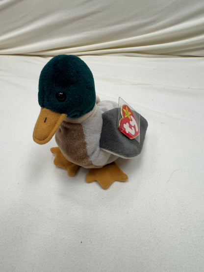 Ty Beanie Baby Jake The Mallard Drake Duck, 1997 1998  P.V.C. Pellets 14 Errors