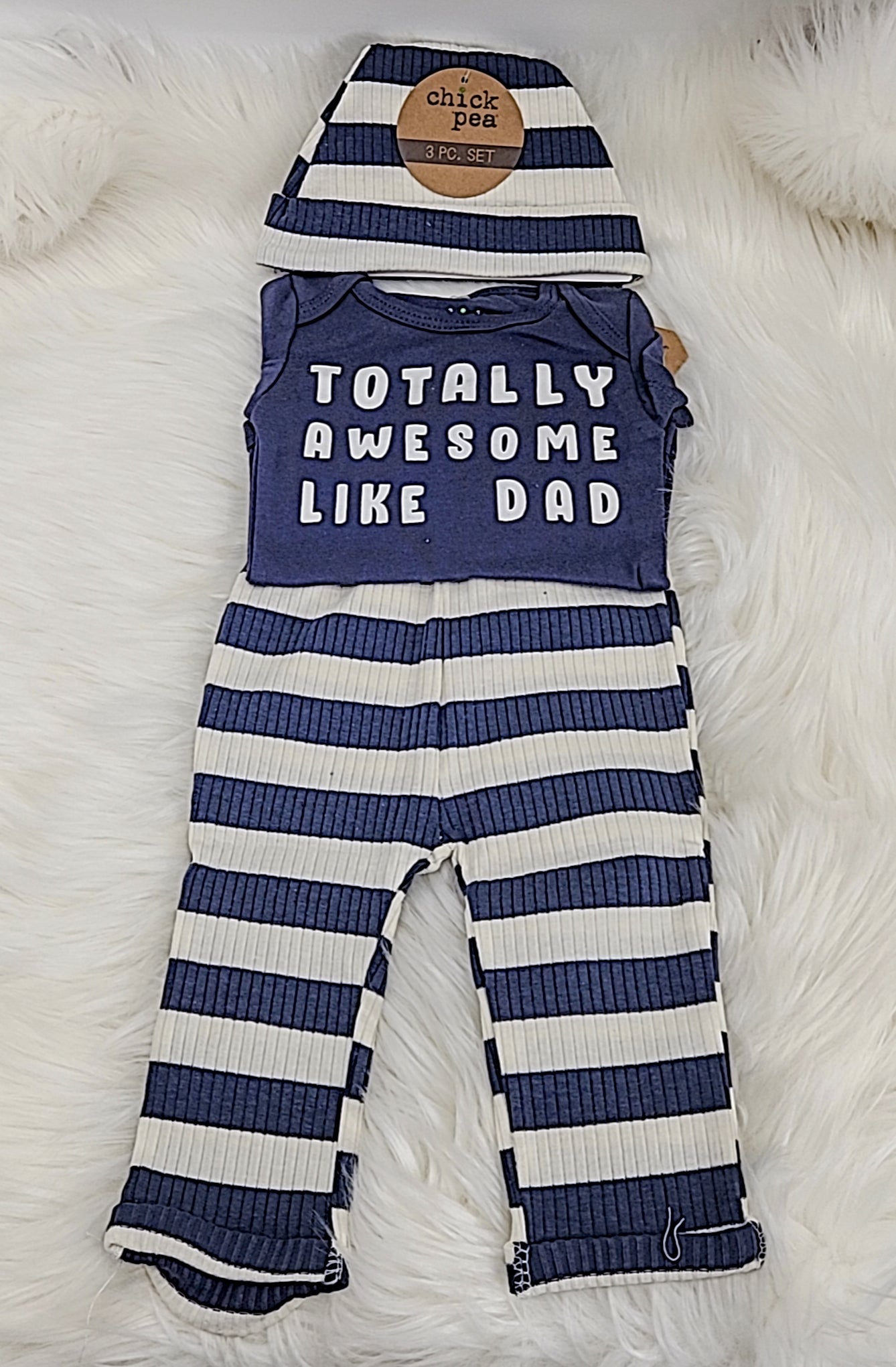 Chickpea Baby Boys 3-PC. Cotton Bodysuit, Pants &amp; Hat Set