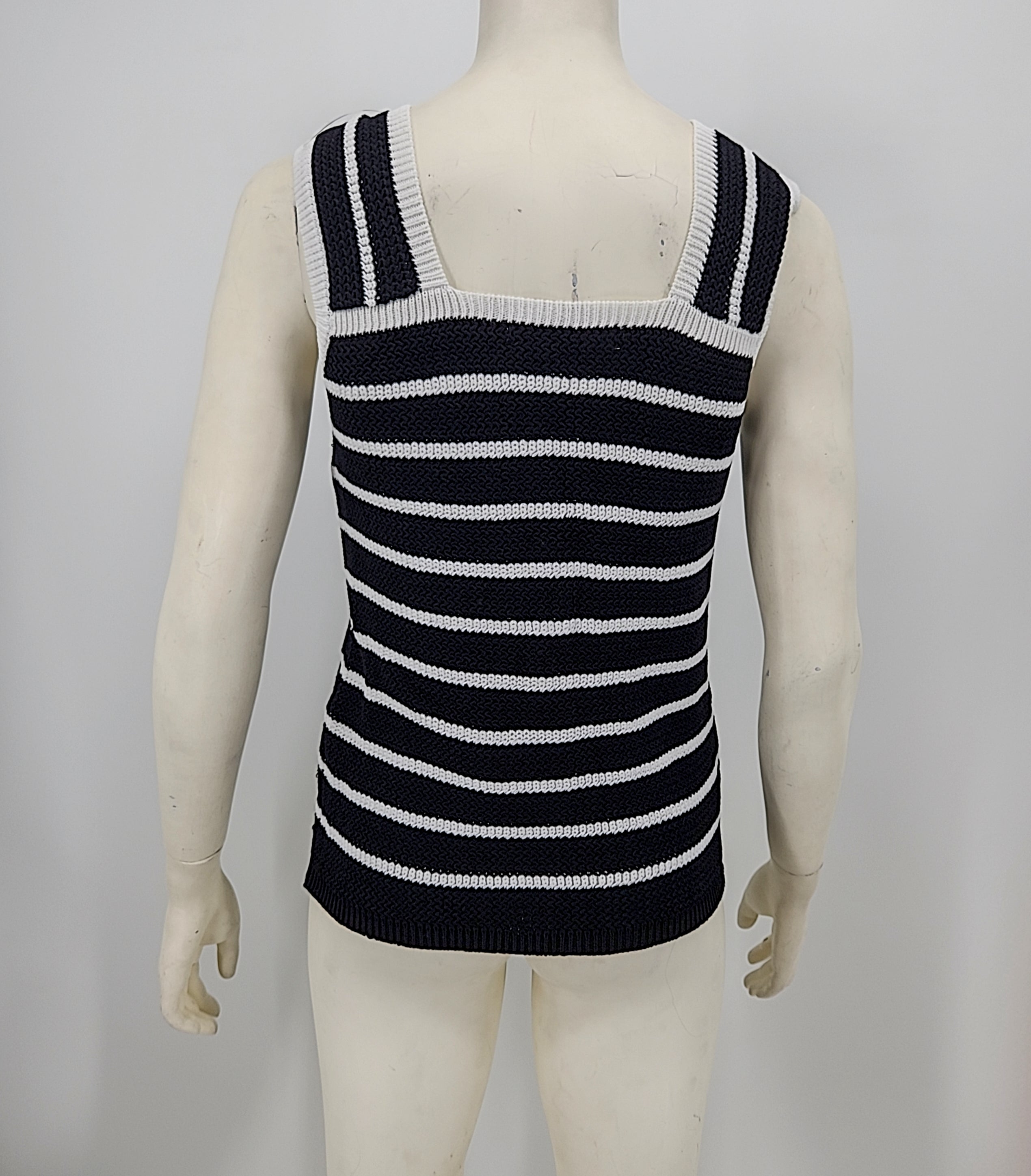 LOFT Women’s Black &amp; White Striped Lightweight Sweater Top Size Medium