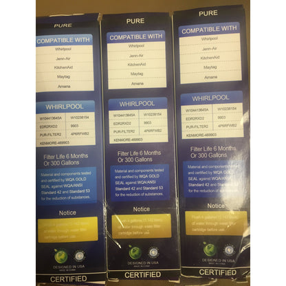 Colpure 3 packs Refrigerator Water Filter, 3PCS, Blue, 23