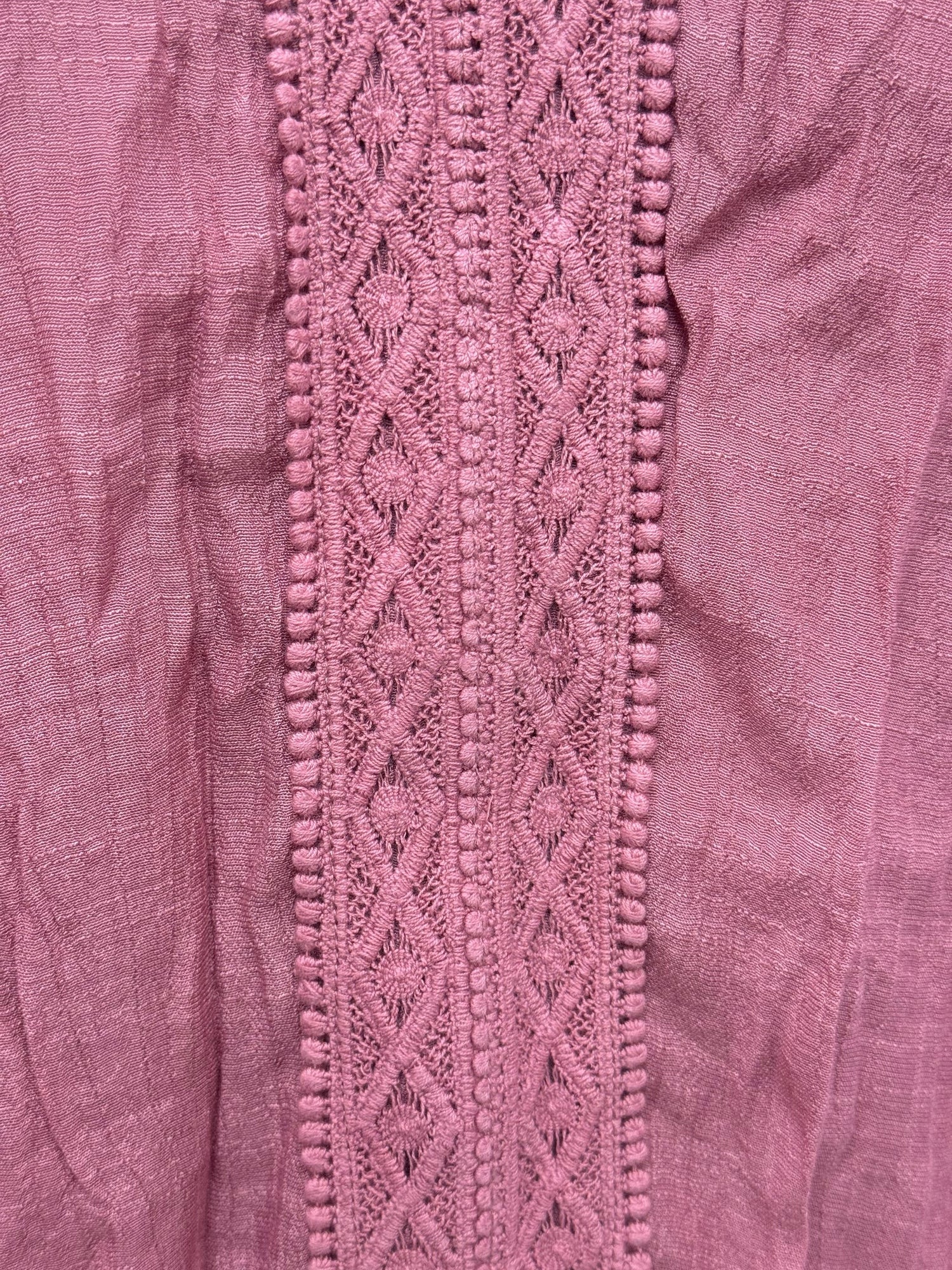 Style &amp; Co Lace-Yoke Handkerchief-Hem Top, Large