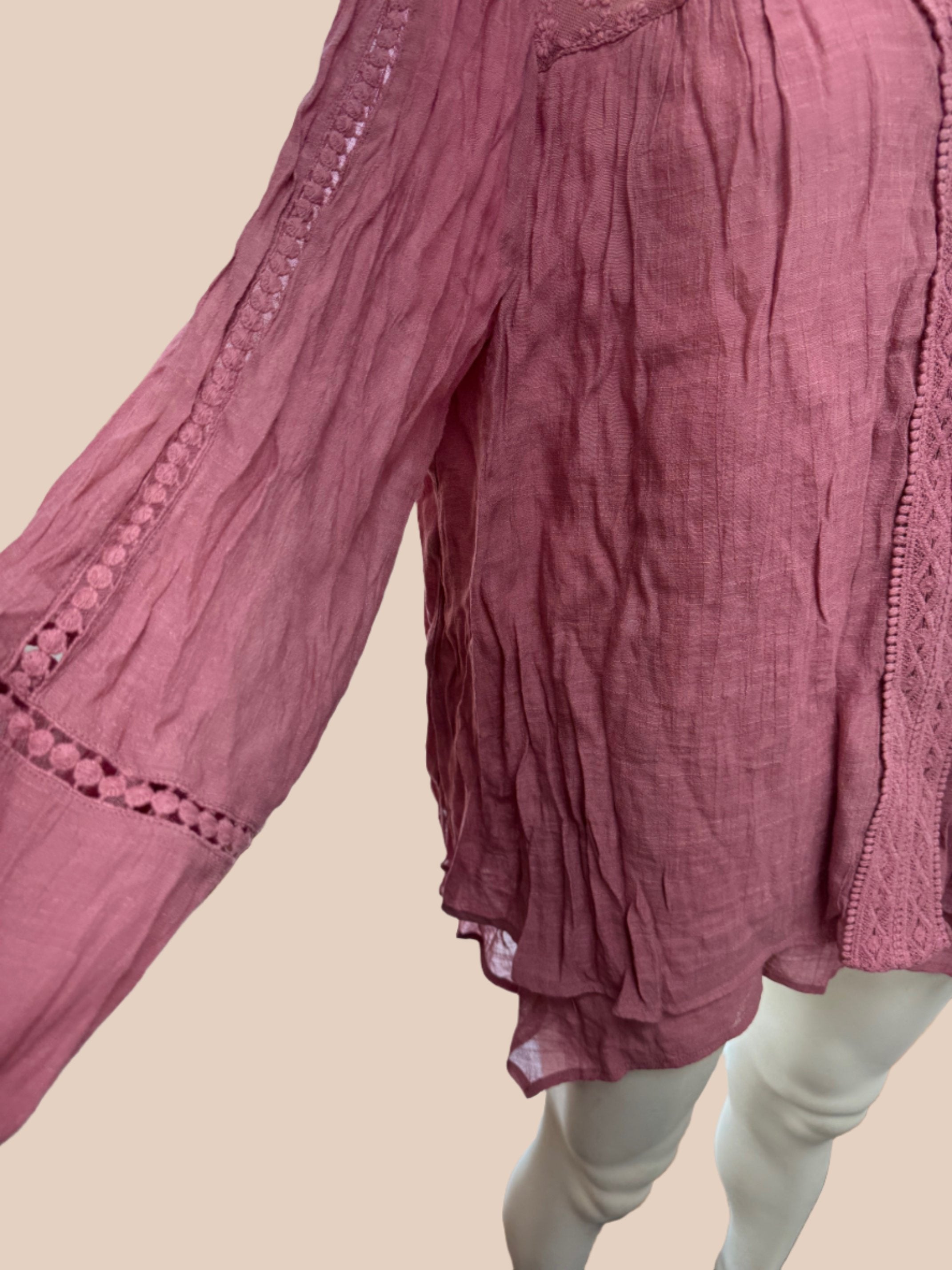 Style &amp; Co Lace-Yoke Handkerchief-Hem Top, Large