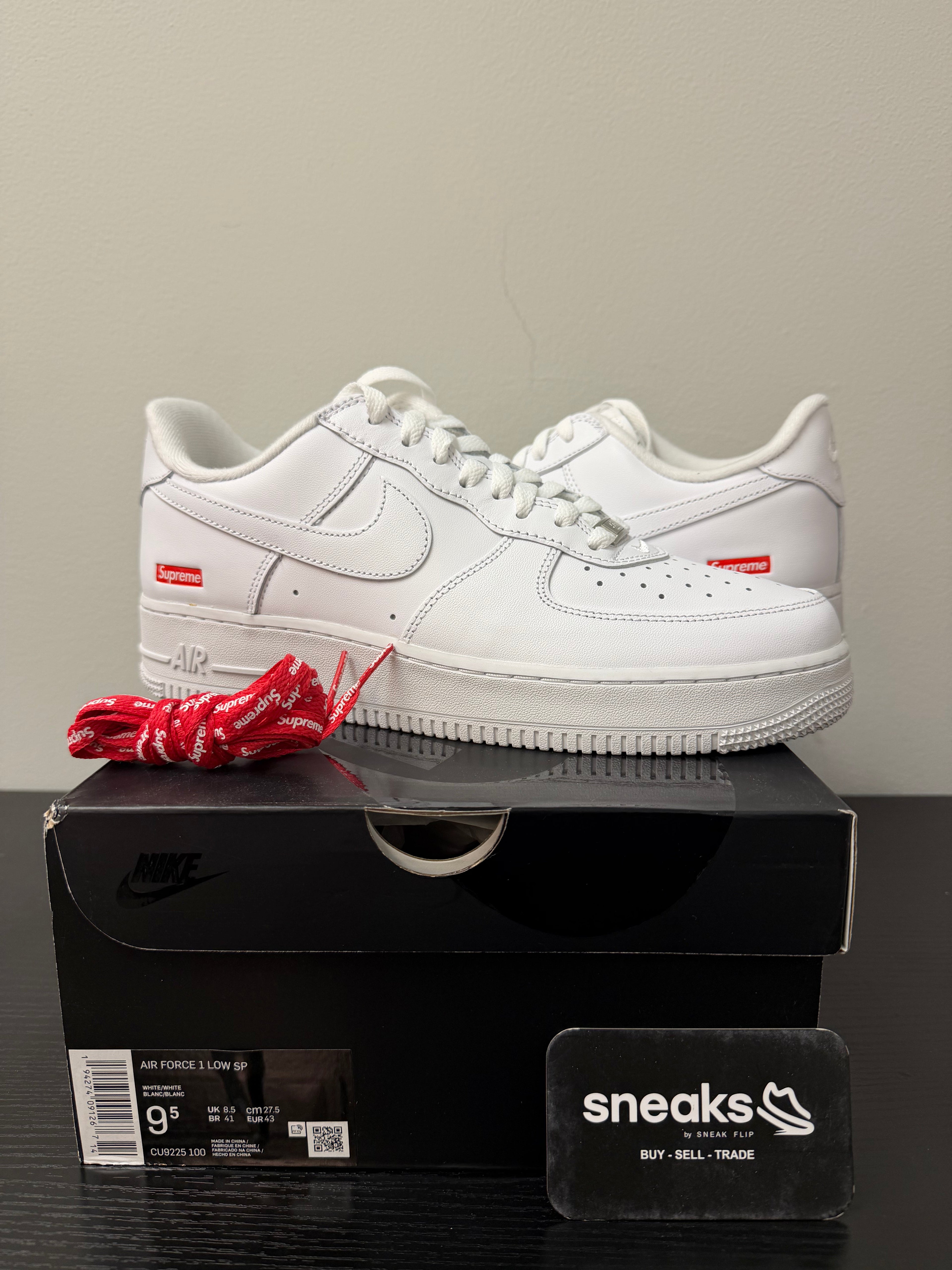 NEW Nike Air Force 1 Low Supreme White CU9225-100