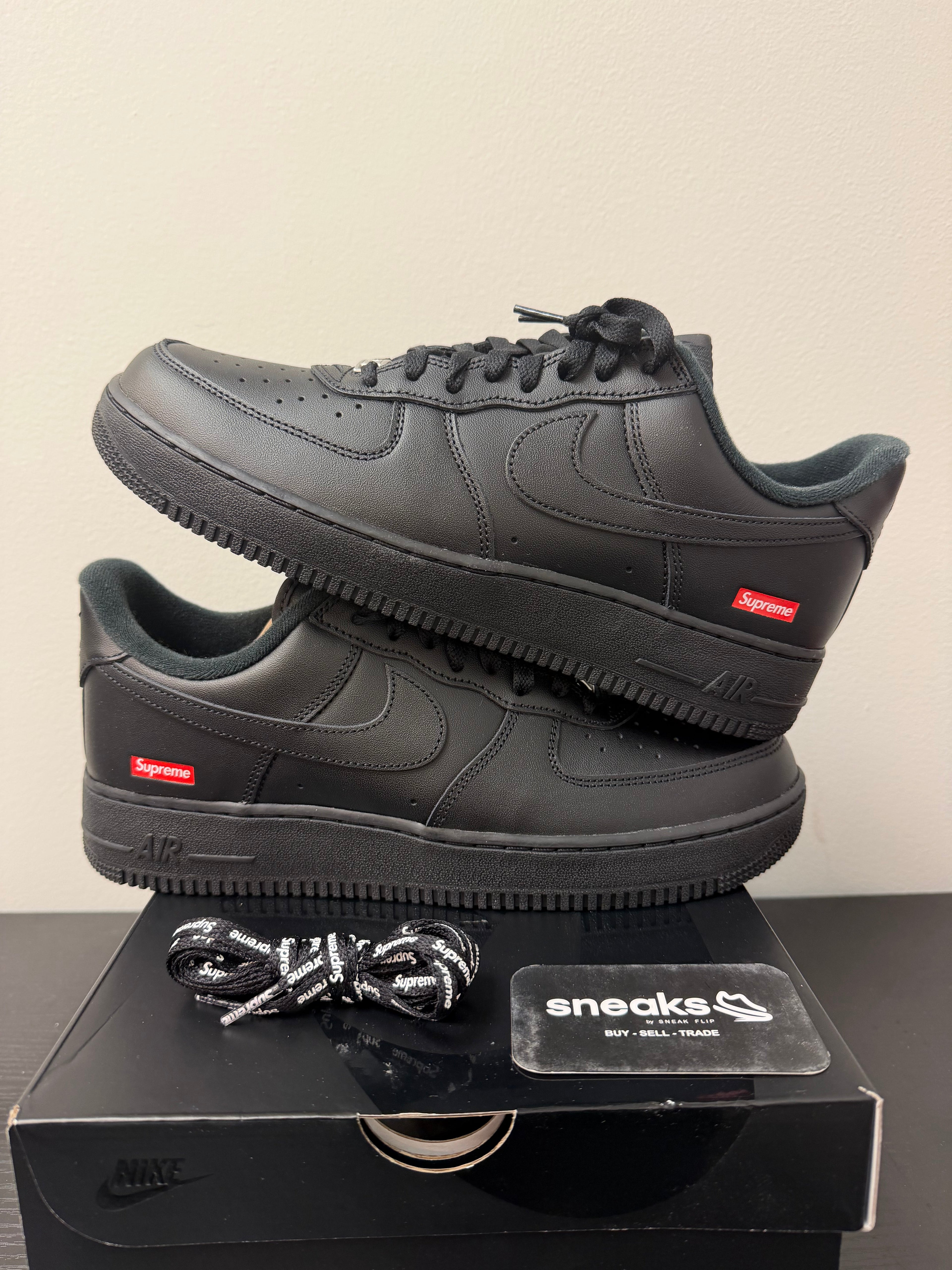 NEW Nike Air Force 1 Low Supreme Black CU9225-001