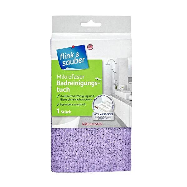 Flink &amp; Sauber Microfiber Bath Cloth - Effective Bathroom Cleaning Tool, Durable &amp; Washable