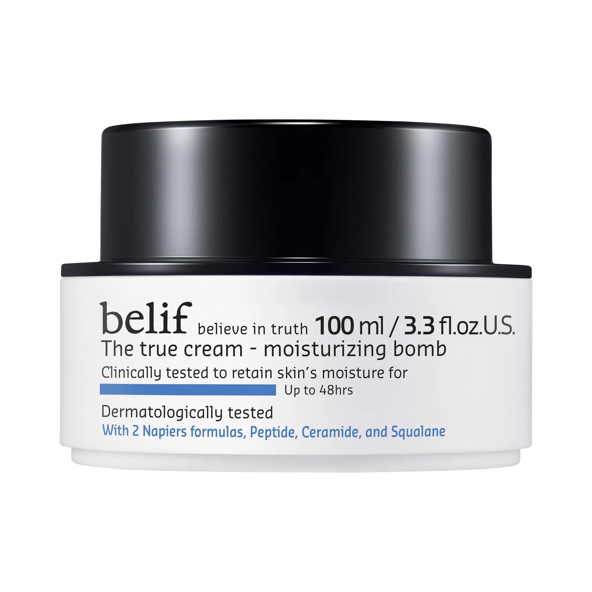 The True Cream - Peptide &amp; Ceramide Moisturizer for Dry Skin - 48hr Hydration, Dermatologically Tested