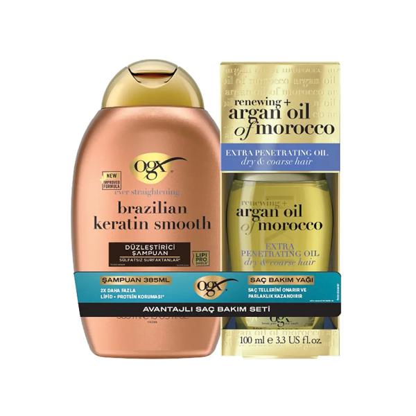 OGX Brazilian Keratin Shampoo &amp; Argan Oil Set
