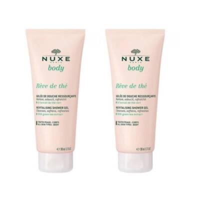 Nuxe Reve De The Revitalizing Shower Gel (2 x 200ml): Gentle, Vegan Formula with Green Tea for a Refreshing &amp; Natural Cleanse