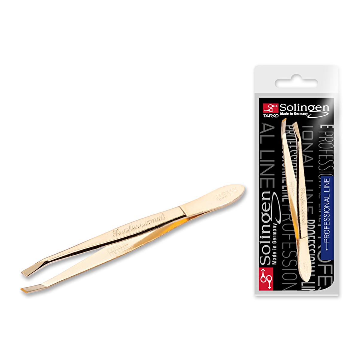 Solingen Gold Plated Tweezers for Precise Eyebrow Shaping and Grooming - High Quality, Luxurious Feel