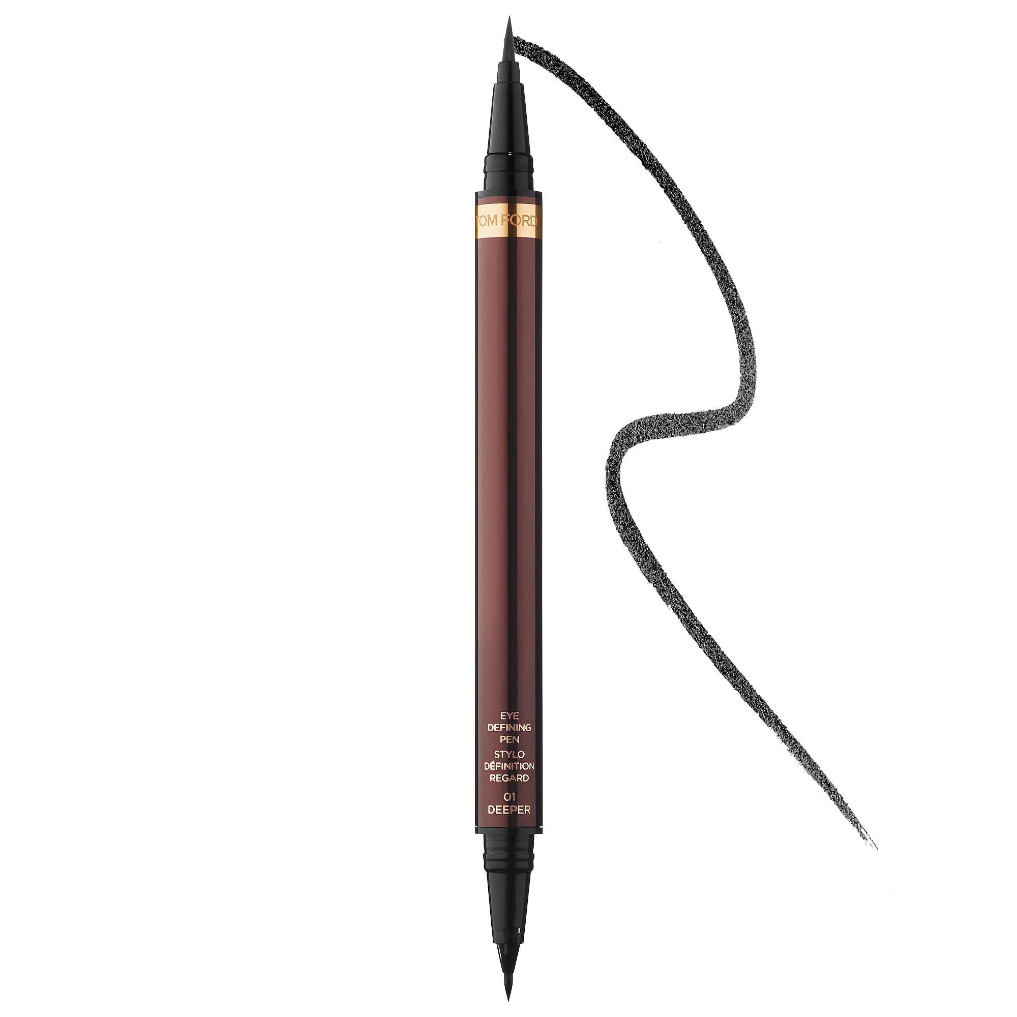 Eye Defining Pen: Dual-Ended Liquid Eyeliner - Create Bold &amp; Precise Lines with Blackest Black, Paraben &amp; Sulfate-Free Formula