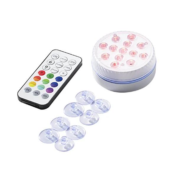 Ideenwelt LED Bath Light: 13 Color-Changing Underwater Lights for Relaxing Pool, Aquarium, &amp; Tub Mood Lighting - Waterproof &amp; Battery Powered