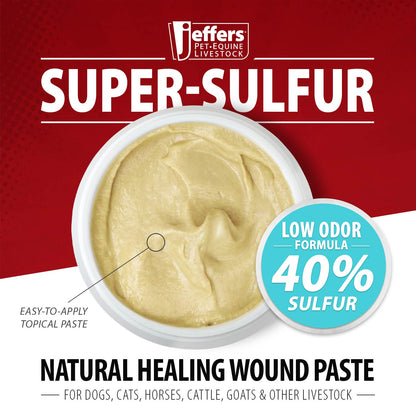 Jeffers Super-Sulfur Skin &amp; Wound Healing Paste for Pets, Horses, &amp; Livestock