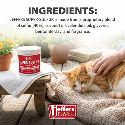 Jeffers Super-Sulfur Skin &amp; Wound Healing Paste for Pets, Horses, &amp; Livestock