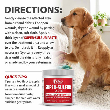 Jeffers Super-Sulfur Skin &amp; Wound Healing Paste for Pets, Horses, &amp; Livestock
