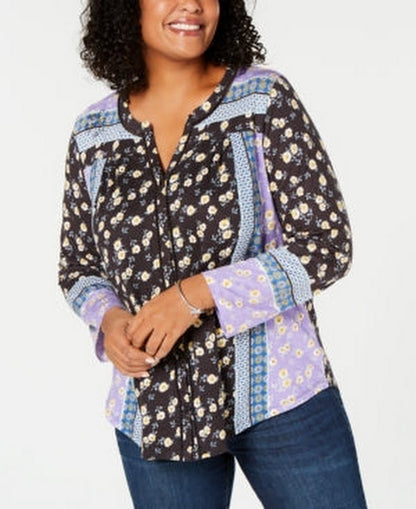 Style &amp; Co. Womens Mixed Button Down Blouse