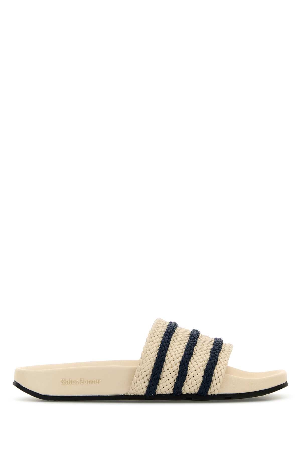 ADIDAS X WALES BONNER Ivory Leather Adilette Slippers for Men