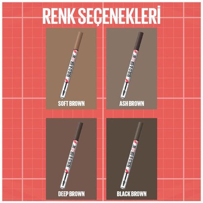 Maybelline New York Build a Brow 2-in-1 Eyebrow Pencil &amp; Gel - Long Lasting, Easy 2-Step Eyebrow Makeup Solution