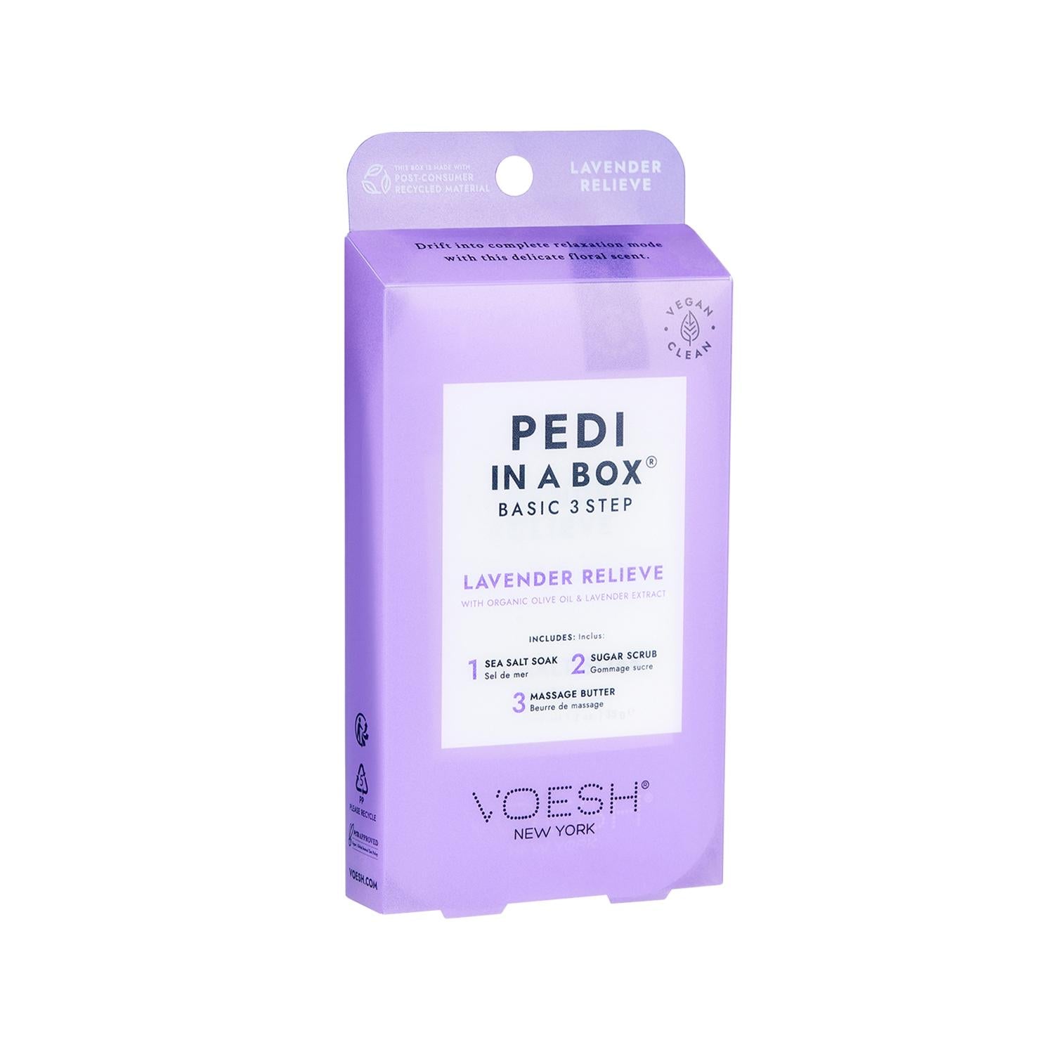 Voesh New York Pedi in a Box 3-Step Lavender Pedicure Set