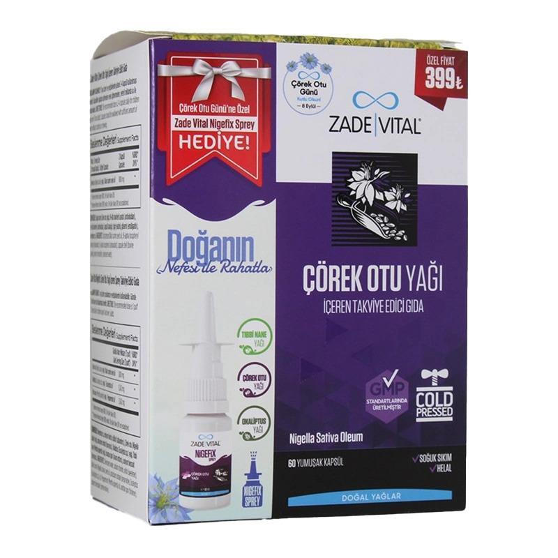 Zade Vital Black Seed Oil Supplement - 60 Capsules, Cold-Pressed, Halal &amp; Kosher Certified