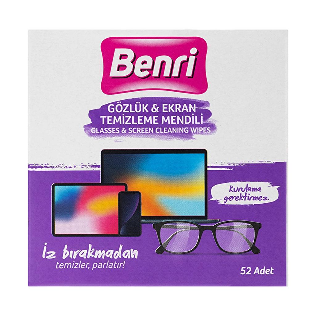 Benri Eyeglass &amp; Screen Cleaning Wipes 52 Pack