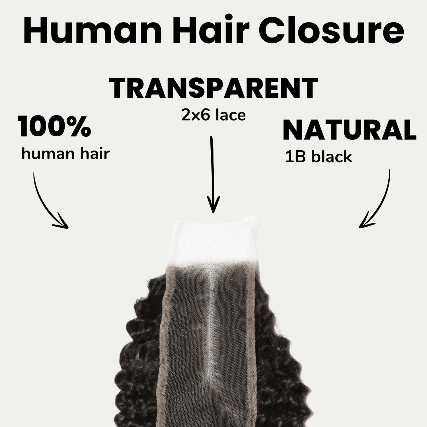 Jerry Curl 2x6 Transparent Lace Human Hair Closure