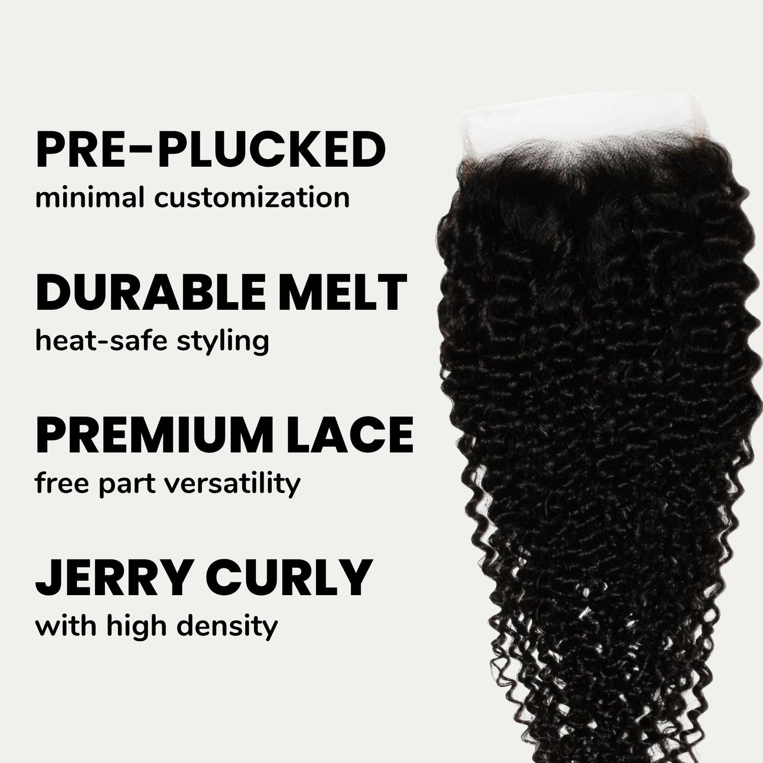 Jerry Curl 4x4 Transparent Lace Human Hair Closure