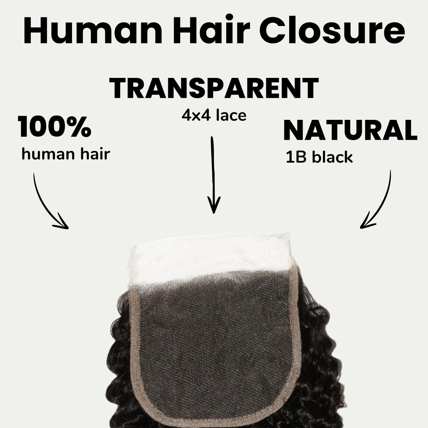 Jerry Curl 4x4 Transparent Lace Human Hair Closure
